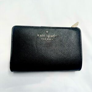 *KATE SPADE* NWOT Black Madison Medium Compact Leather Bifold Wallet